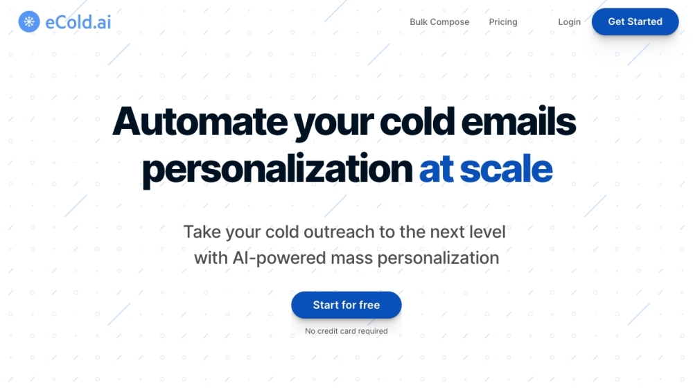 eCold.ai: AI-Driven Bulk Personalization for Cold Emails : Automate Personalization, Save Time, Boost Engagement