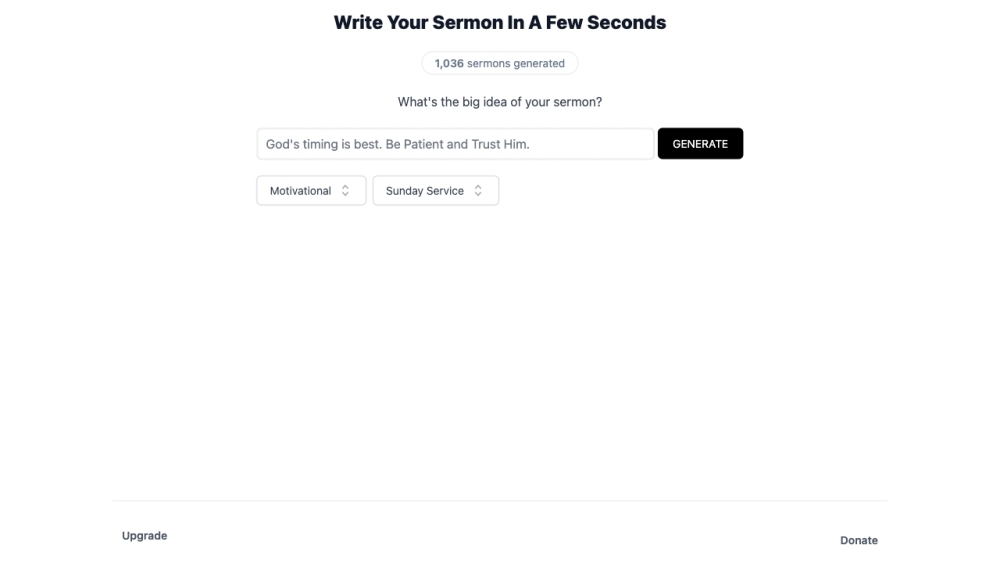 SermonGPT: AI-Driven, Quick, Tailored Sermons for Every Occasion