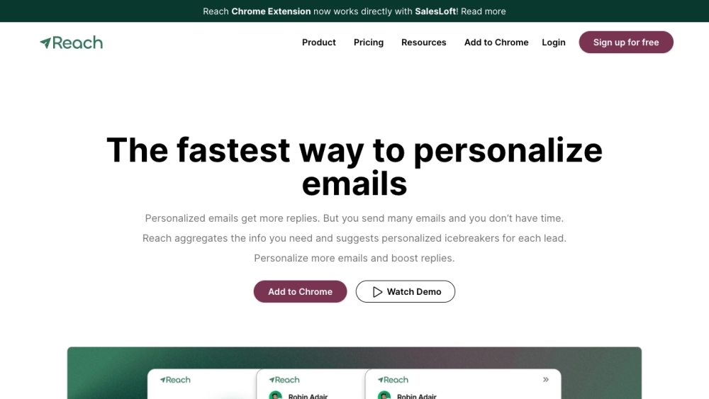 Reach: Hyper-Personalized Icebreakers, Fast Lead Research, HubSpot Integration