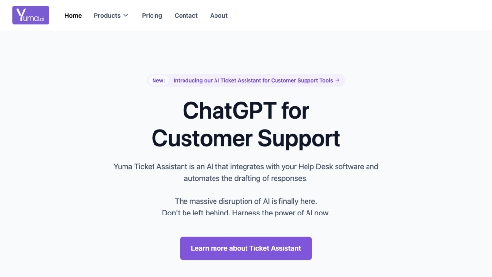 Yuma Ticket Assistant: AI Help Desk, Auto-Responses, Efficiency Boost, Customer Satisfaction, Revenue Growth
