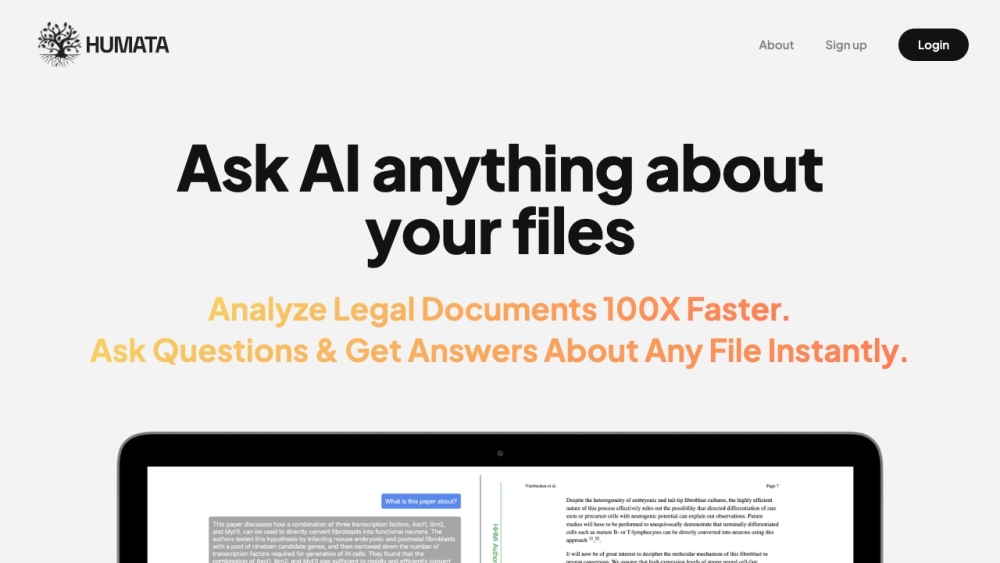 Humata: ChatGPT-Powered Data Analysis & Summarization Tools
