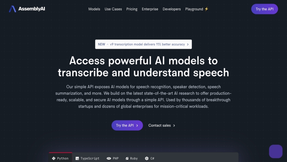 AssemblyAI: Precise Transcription, Speech Understanding via Simple API