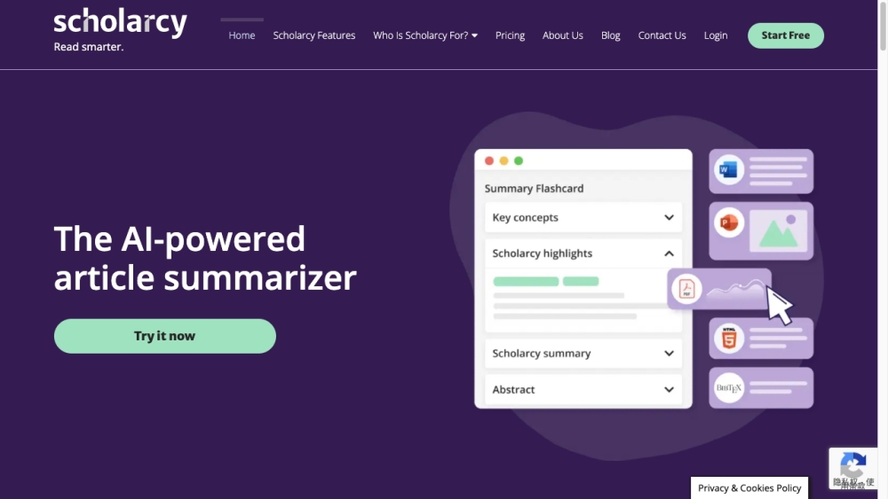 Scholarcy: AI Summarizing Tool for Quick Document Analysis