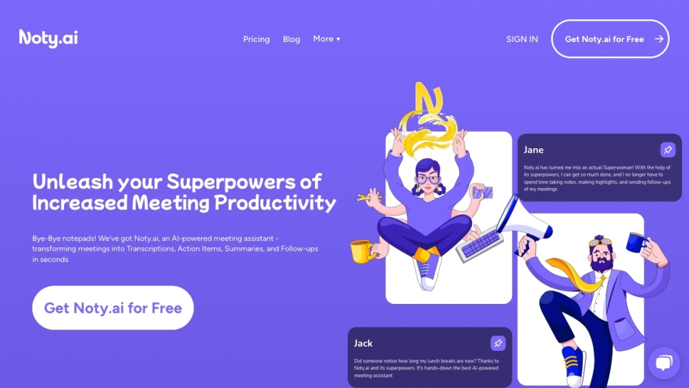 Noty.ai : Smart Transcriptions, Notes & Follow-Ups For Meetings
