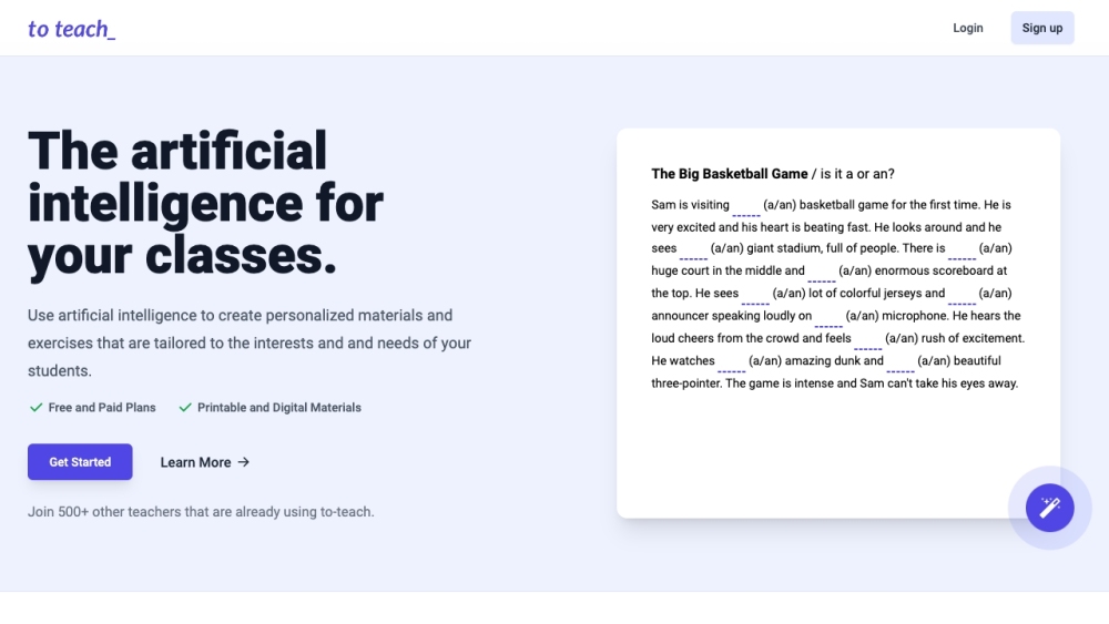 To-Teach : AI-Powered Customized Learning Experiences Creator