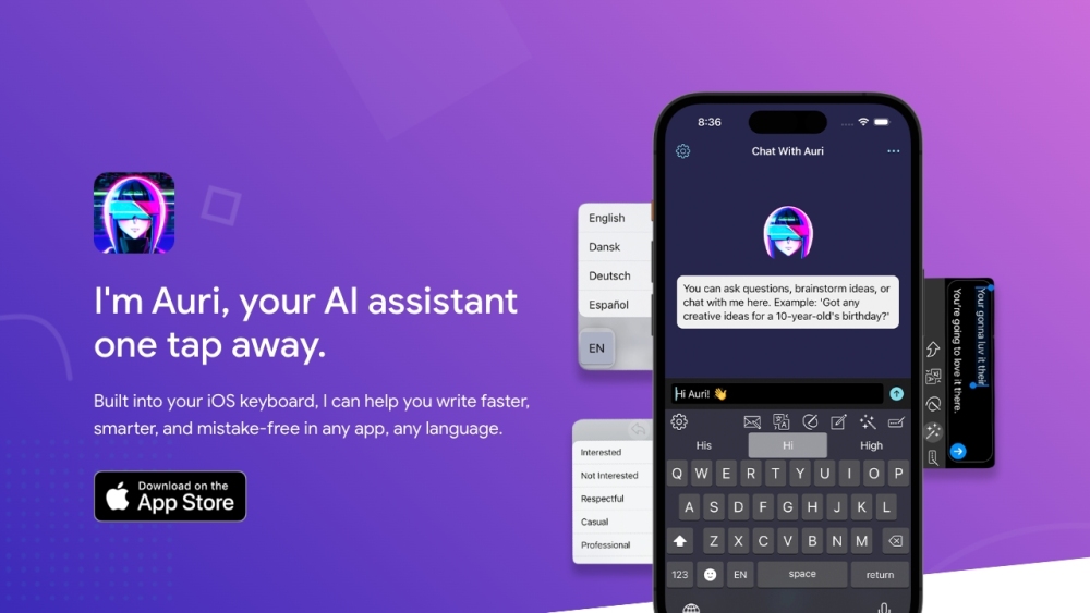 Auri.AI: Smart AI Keyboard, Chat, Notes & Transcription