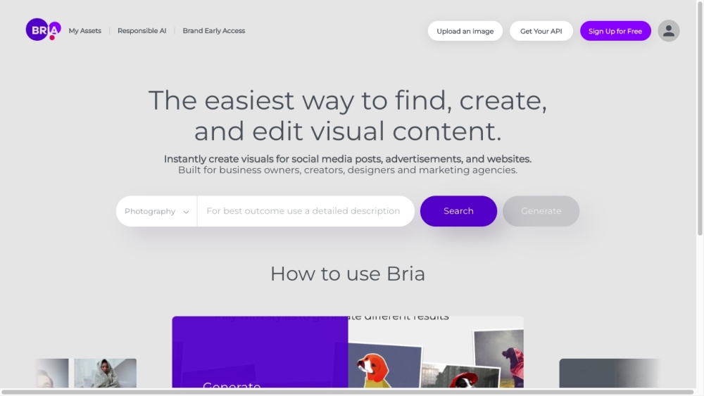 BRIA.ai : High-Quality Custom Visuals, Faster & Easier Creation