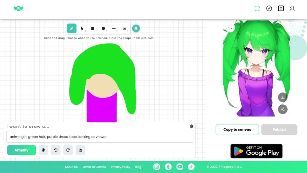 Pinegraph Sketchpad: AI Art, Stable Diffusion, Night Cafe