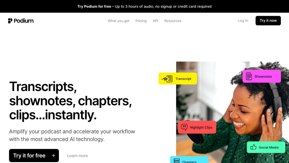 Podium: AI Copywriting Tool : Streamline Podcast Production With AI Content