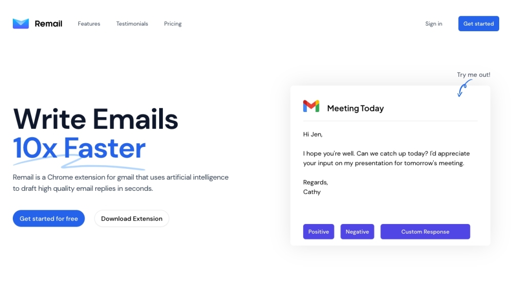 Remail: AI Chrome Extension for Instant Email Replies