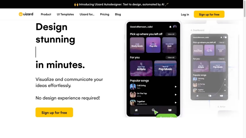Uizard: AI UX/UI Design Tool for Web & Mobile Apps